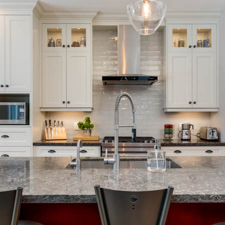 One point perspective in the kitchen interior photography for real estate