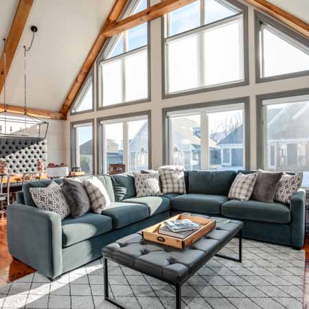 Chalet style interior design photography